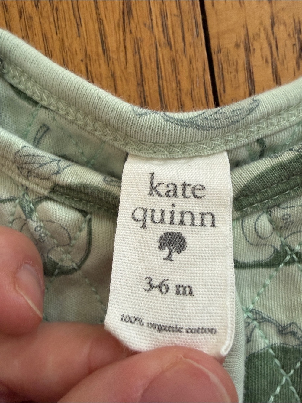 kate quinn Mint Green Quilted Baby jacket with Apple Motif 3-6 months - Picture 2 of 3